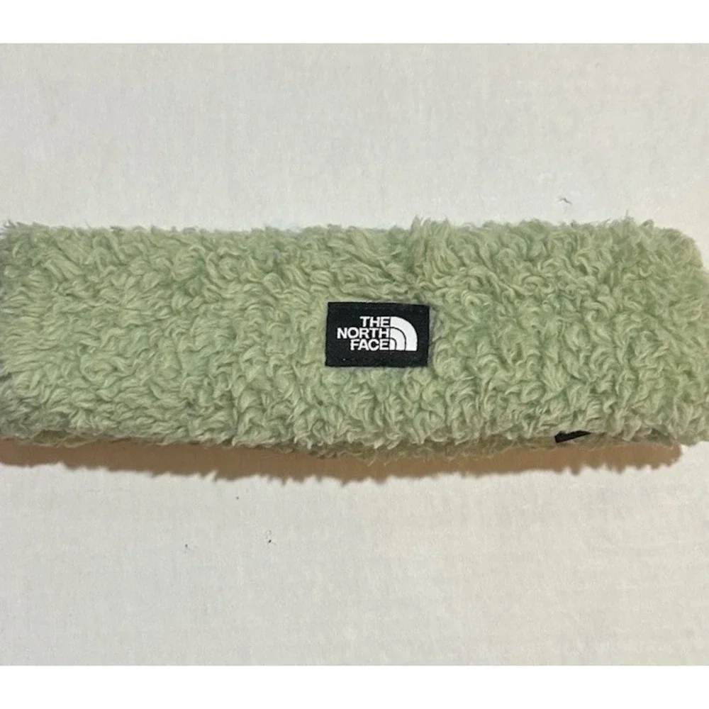 The North‎ Face Kids Suave Oso Headband Youth S Green Fuzzy Winter Warm EUC